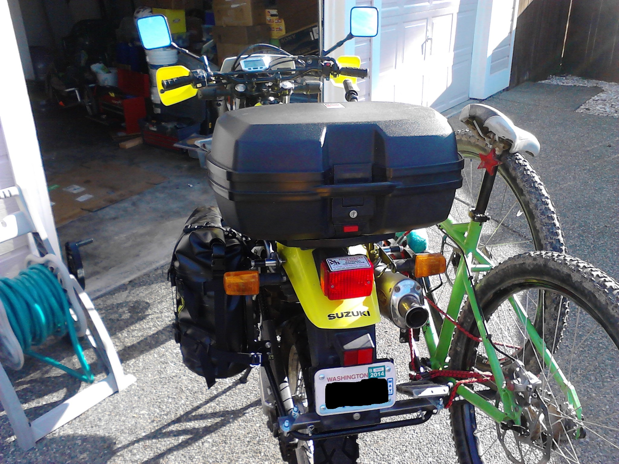 Bike and luggage mounted